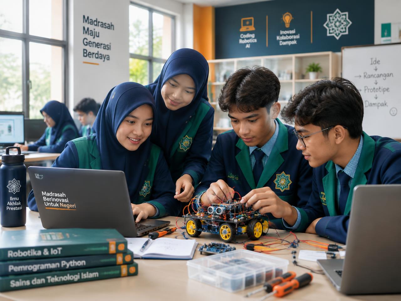 Siswa MAN 4 Jombang belajar Informatika dan robotika